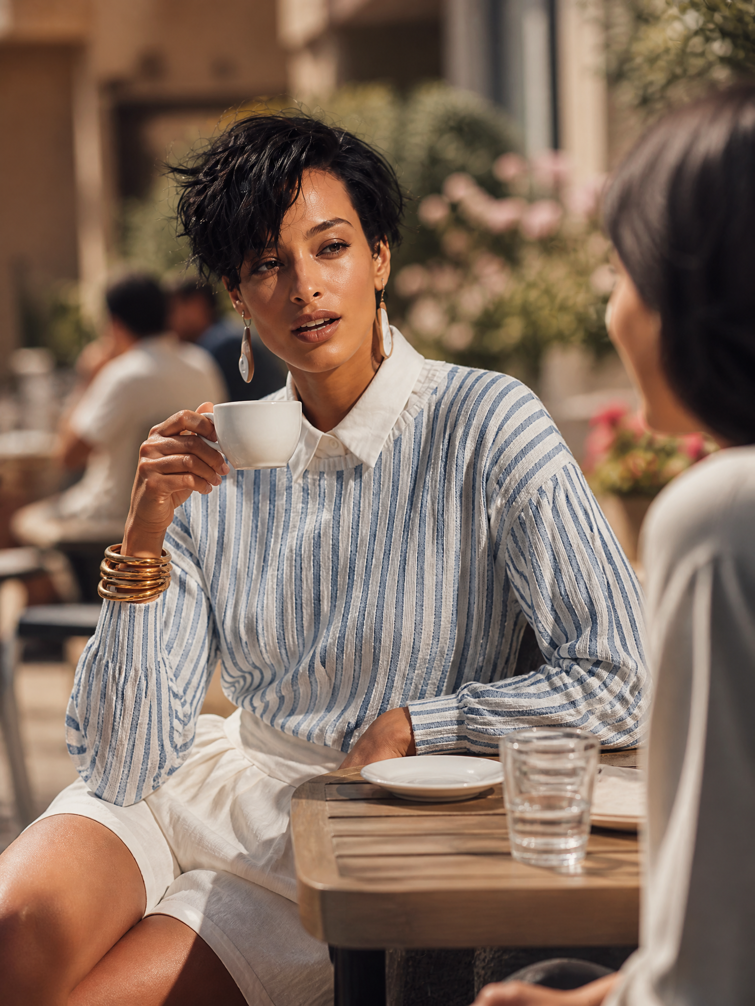 Women's Knit Long Sleeve Striped Shirt – ModClo