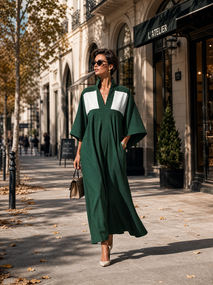 Women's Green Kimono Sleeve Maxi Dress – ModClo