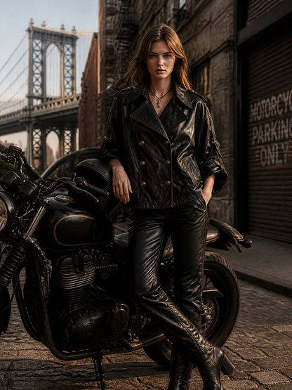 Women's Double Breasted Cropped Jacket – ModClo