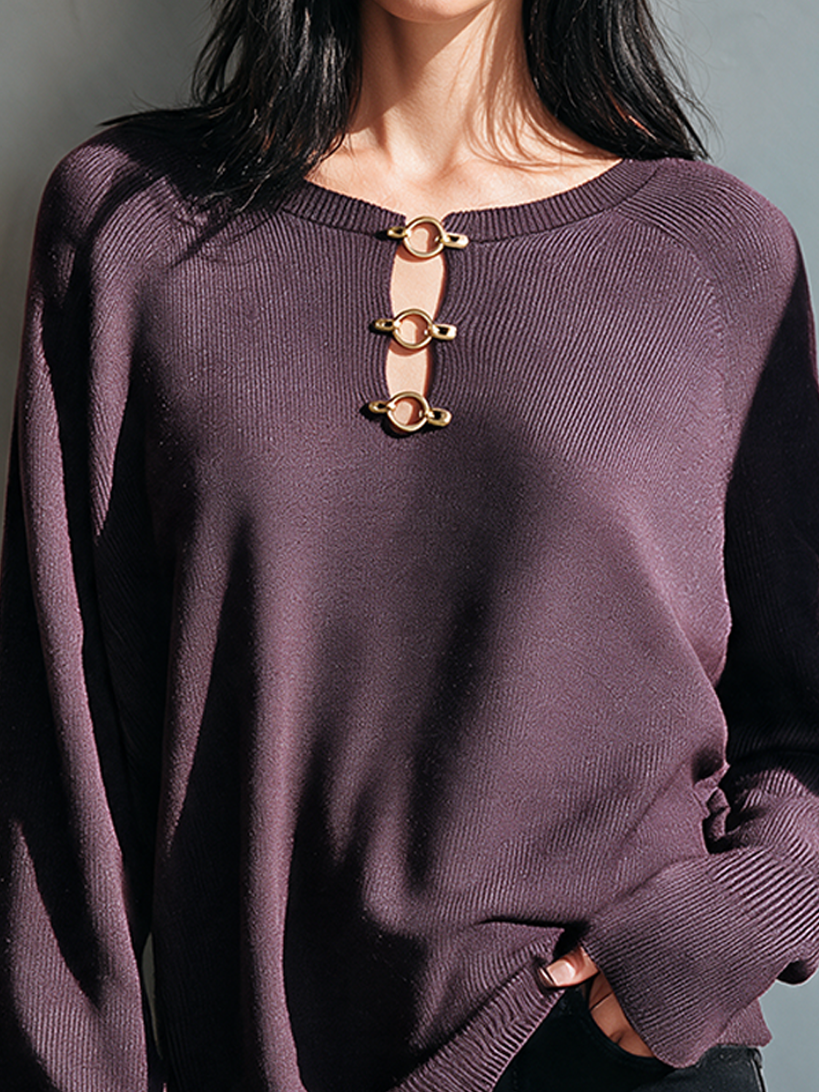 Women's Cut Out Metal Knit Top – ModClo