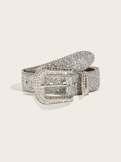 Women's Rhinestone Embellished Buckle Belt – ModClo