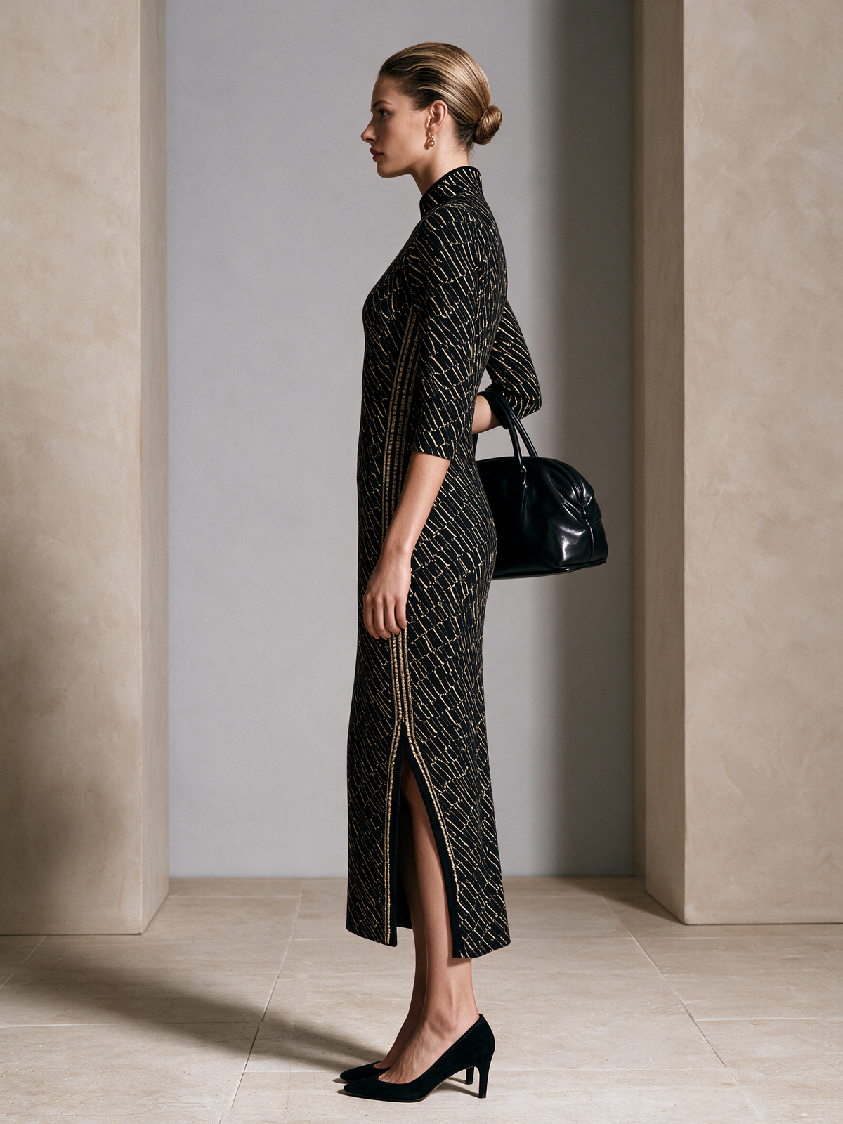 Women's Knit Slit Midi Dress – ModClo