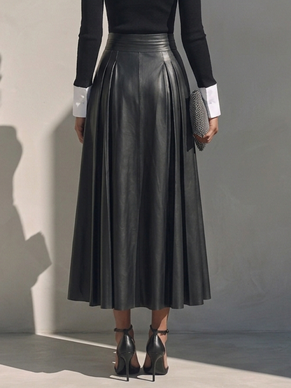 Women's Leather Pleated Skirt – ModClo
