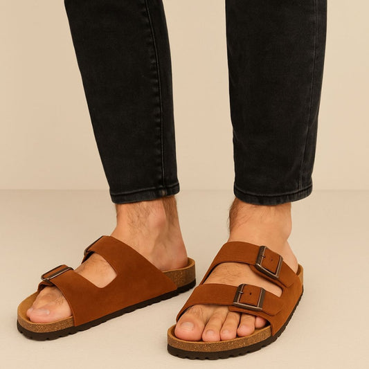 Men's Open Sandals - Adjustable Strap Slippers