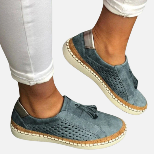 Women's Slip-On Shoes – Breathable Perforated Espadrille Flat Sneakers