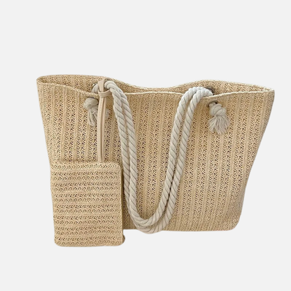 Woven Beach Bag with Straps