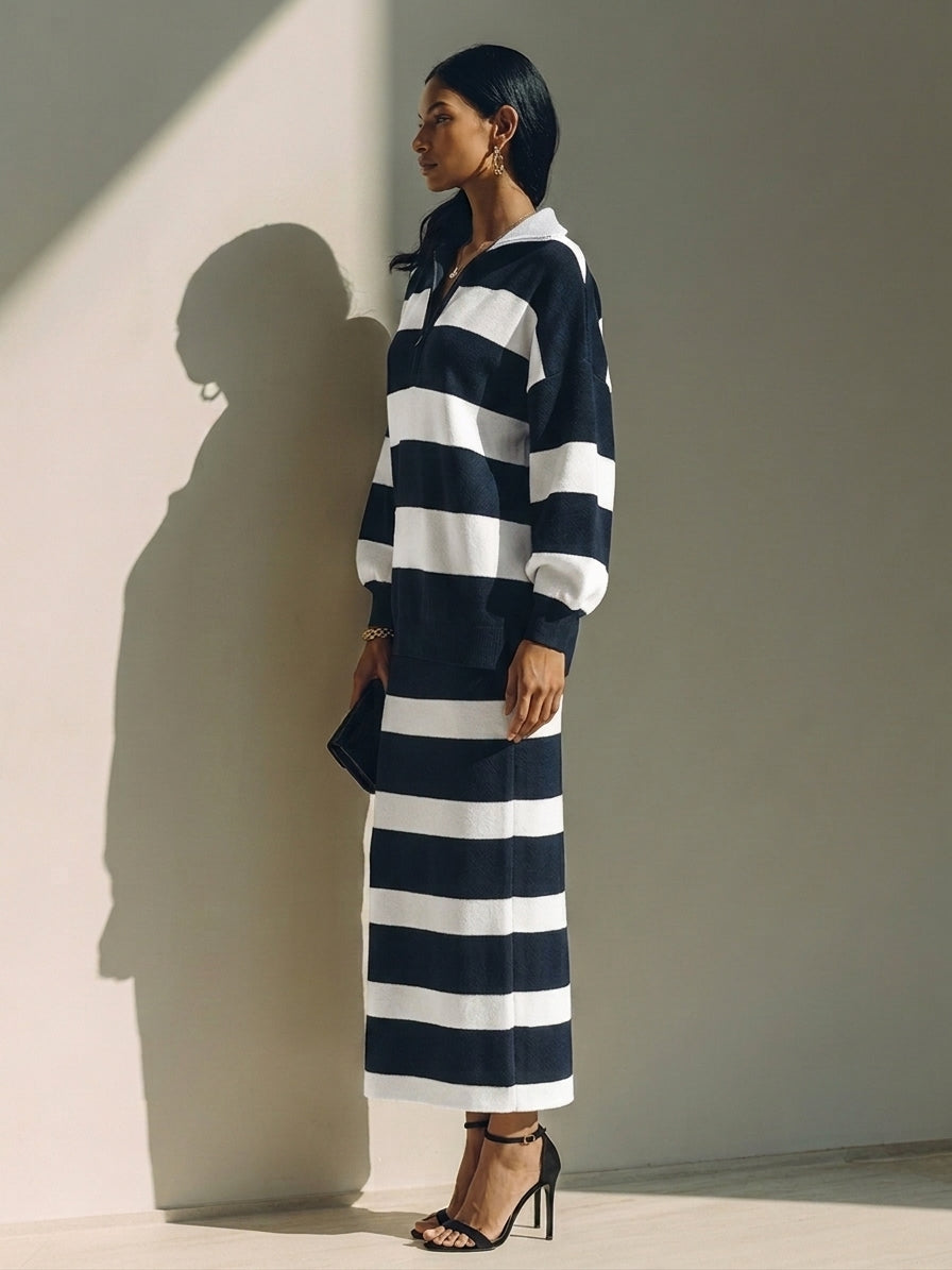 Women's Cotton Striped Two-Piece Set – ModClo