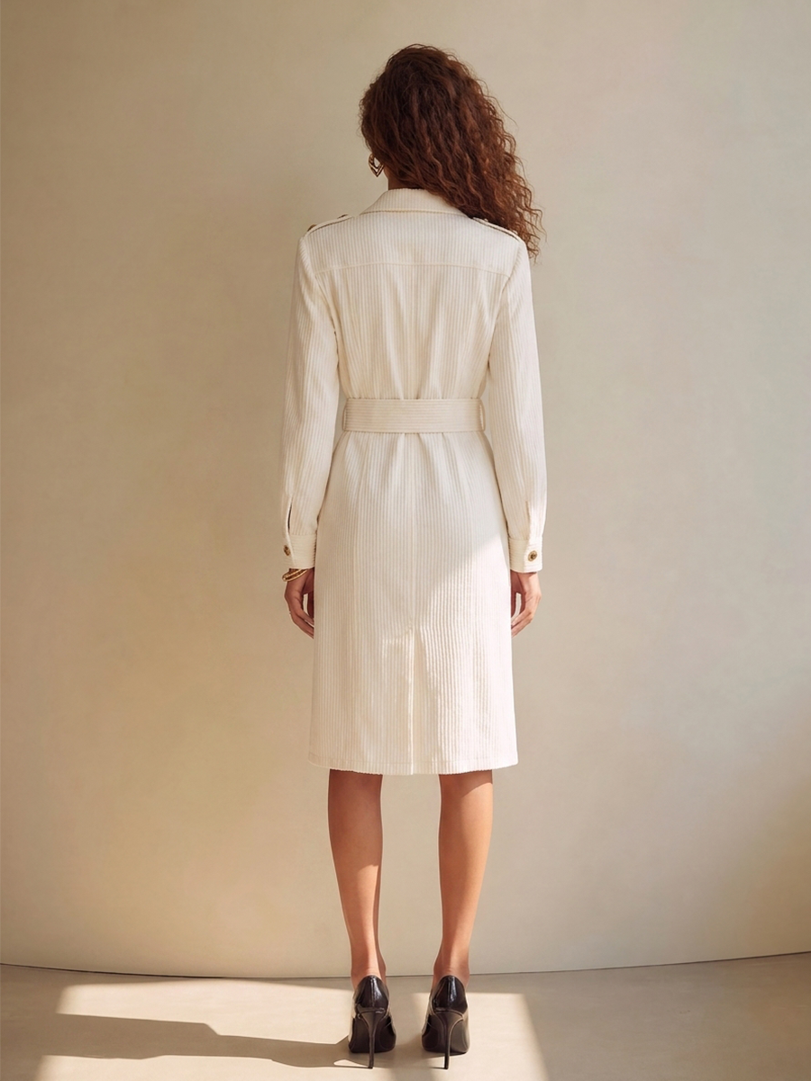 Women's Long Sleeve Belted Cargo Midi Dress – ModClo