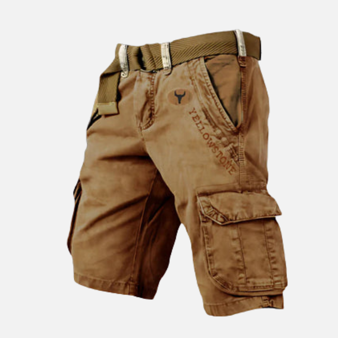 Men's Rugged Outdoor Cargo Shorts with Belt Summer