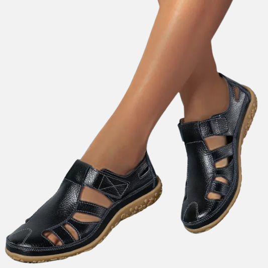 Women's Cushioned Closed Toe Sandals | Velcro Arch Support