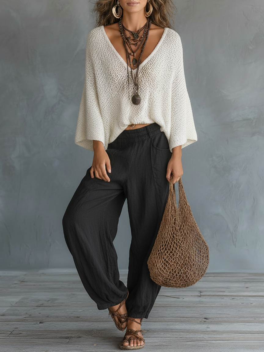 Women's Lightweight Cape Sleeved Trouser Set – ModClo