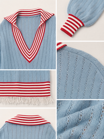 Women's Striped Retro Color Sweater Dress – ModClo