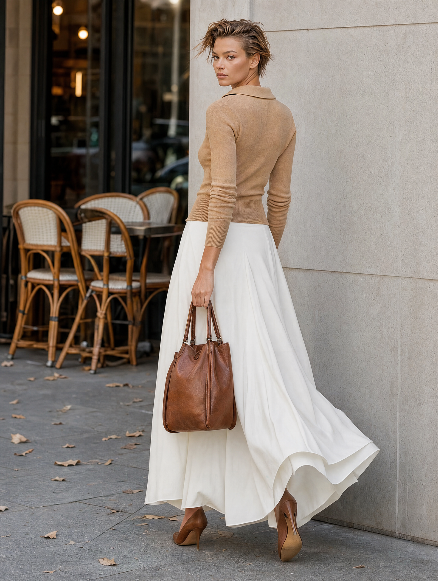 Women's White Knit Two-Piece Set – ModClo