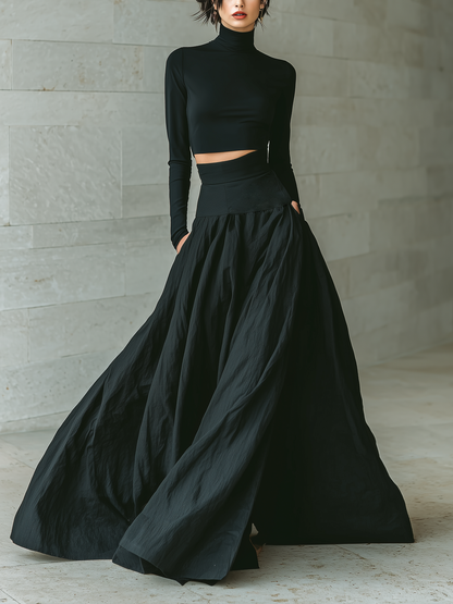 Women's Black Turtleneck Skirt – ModClo
