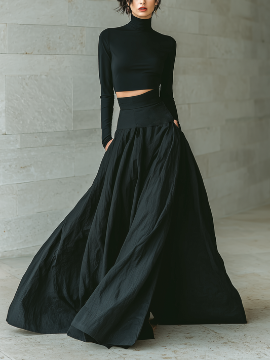 Women's Black Turtleneck Skirt – ModClo