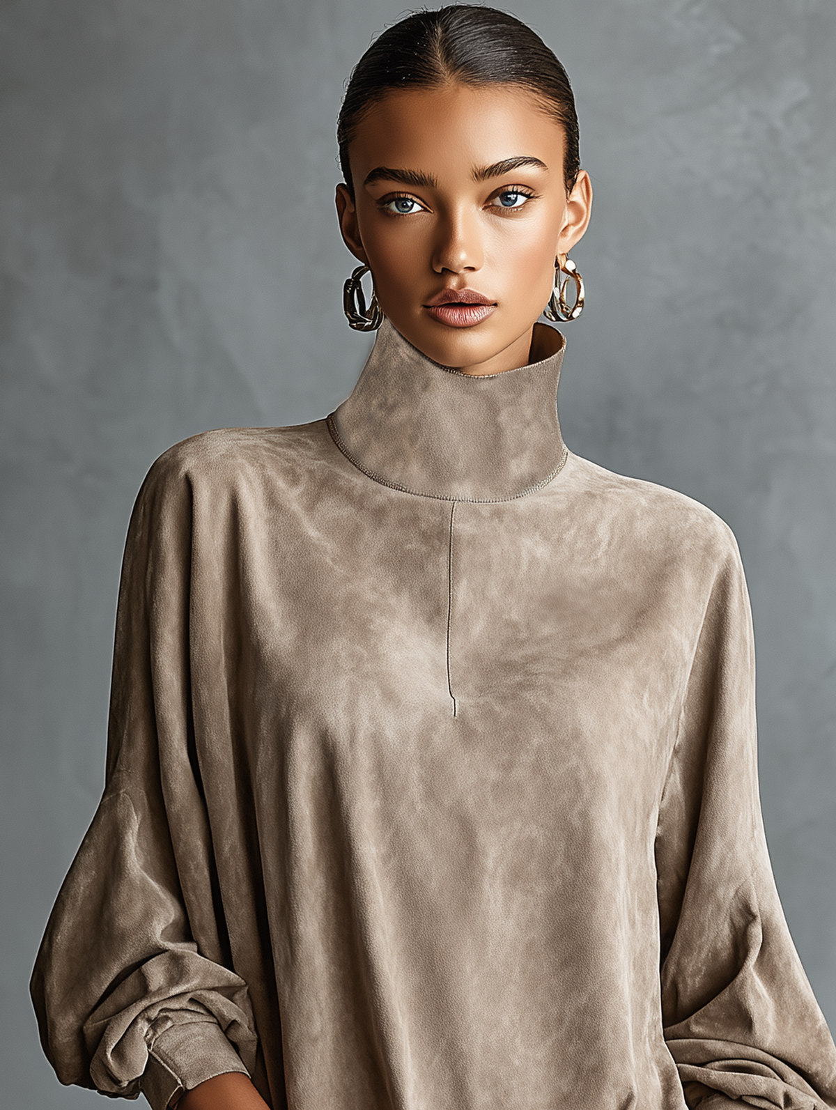 Women's Suede High Neck Mini Dress – ModClo