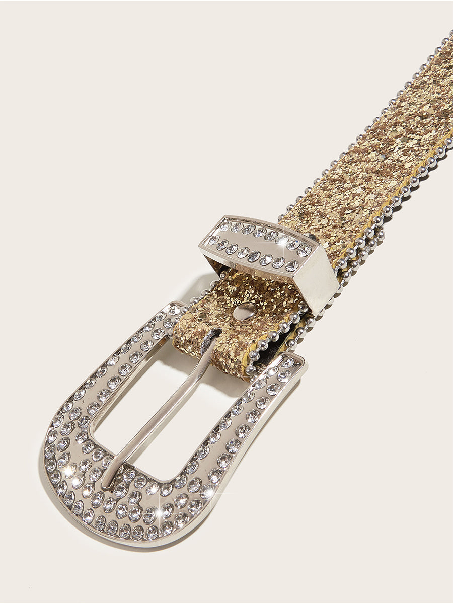 Women's Rhinestone Embellished Buckle Belt – ModClo