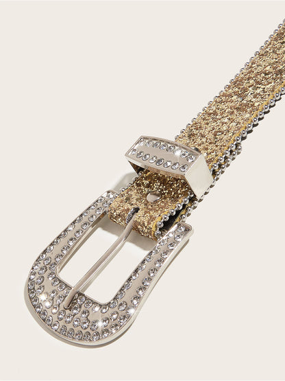 Women's Rhinestone Embellished Buckle Belt – ModClo