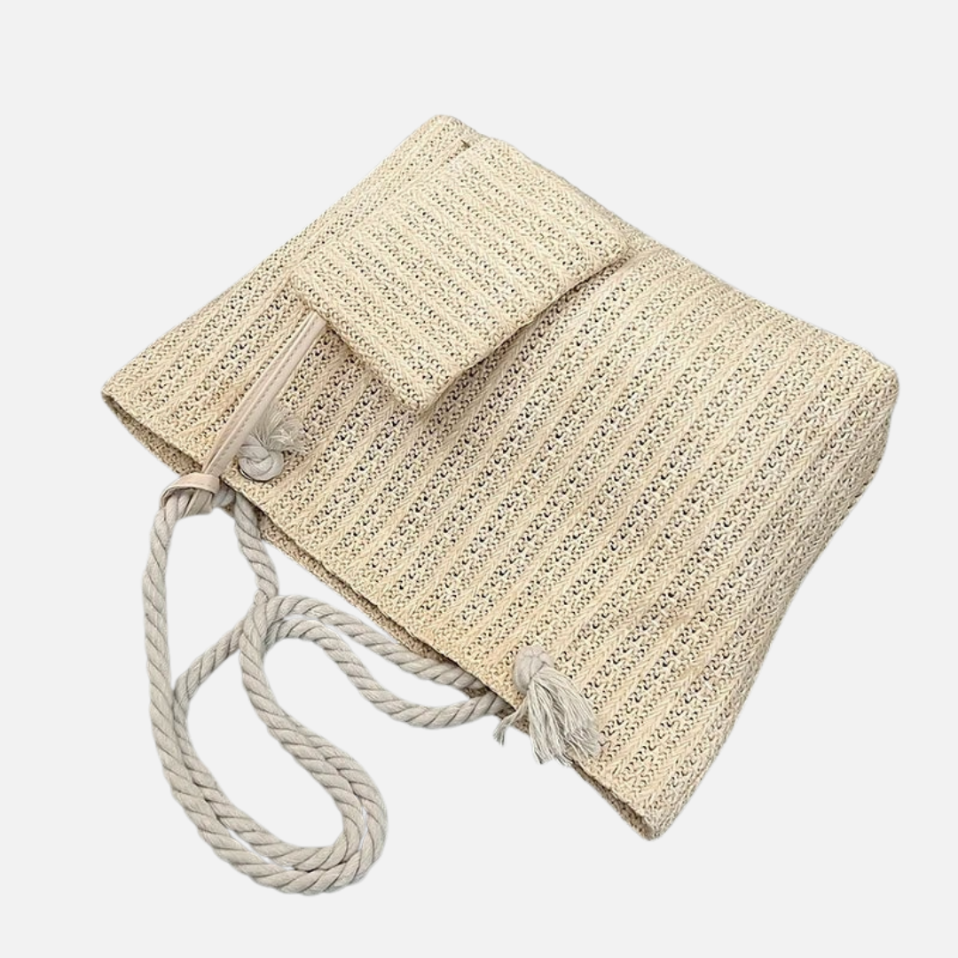 Woven Beach Bag with Straps