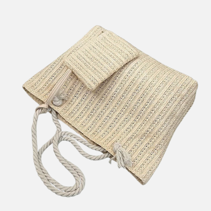 Woven Beach Bag with Straps