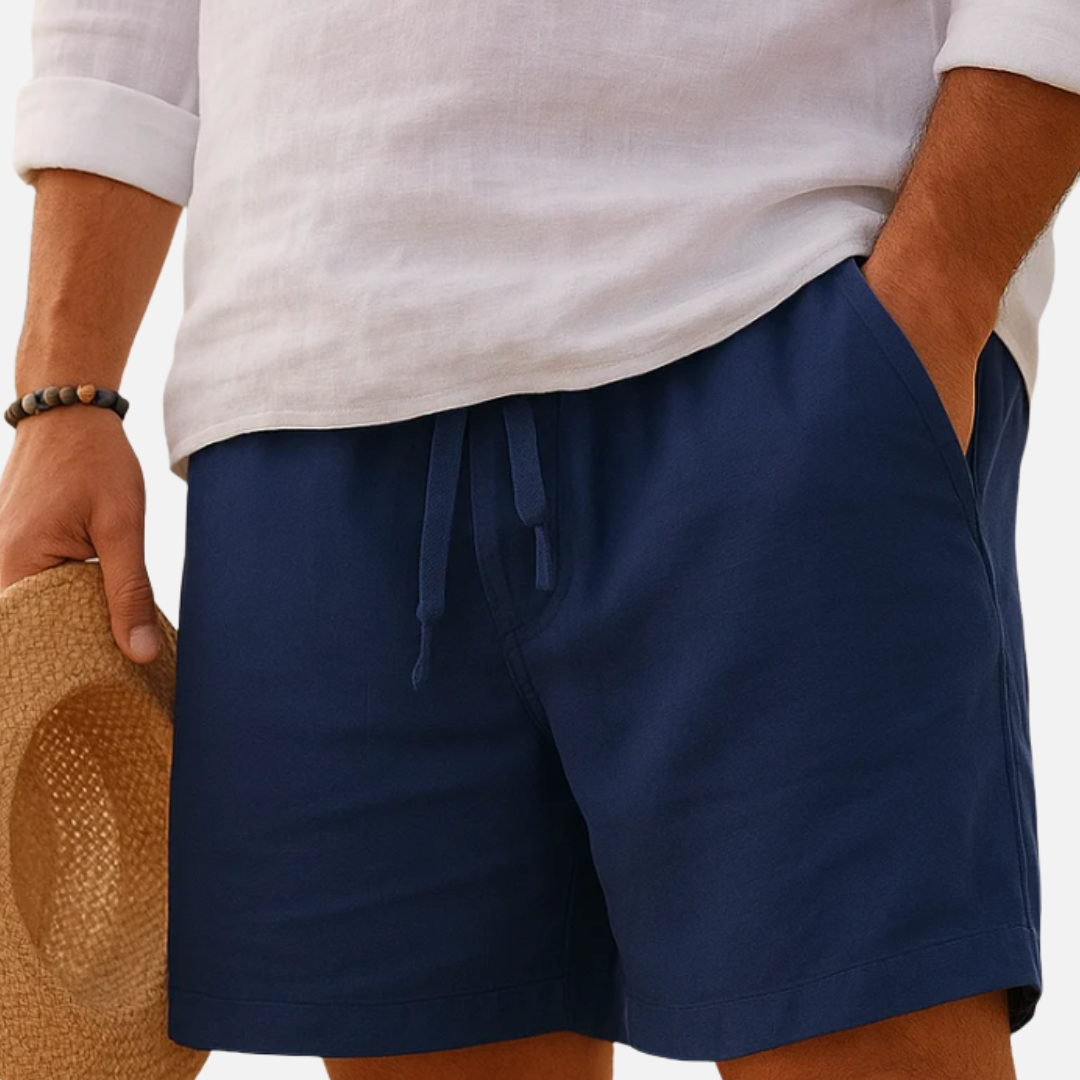 Men's Linen Drawstring Shorts | Casual Breathable Beach Shorts
