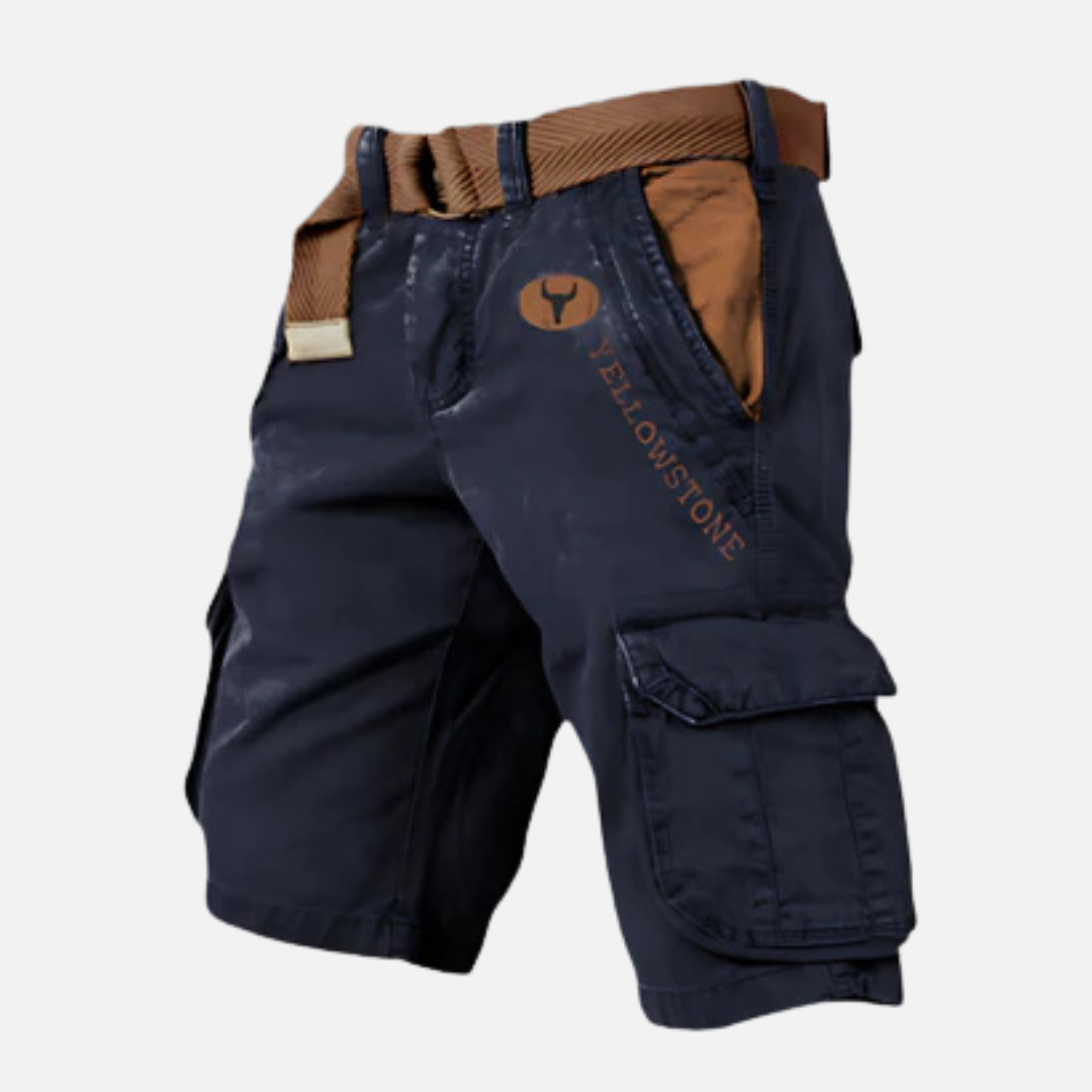 Men's Rugged Outdoor Cargo Shorts with Belt Summer