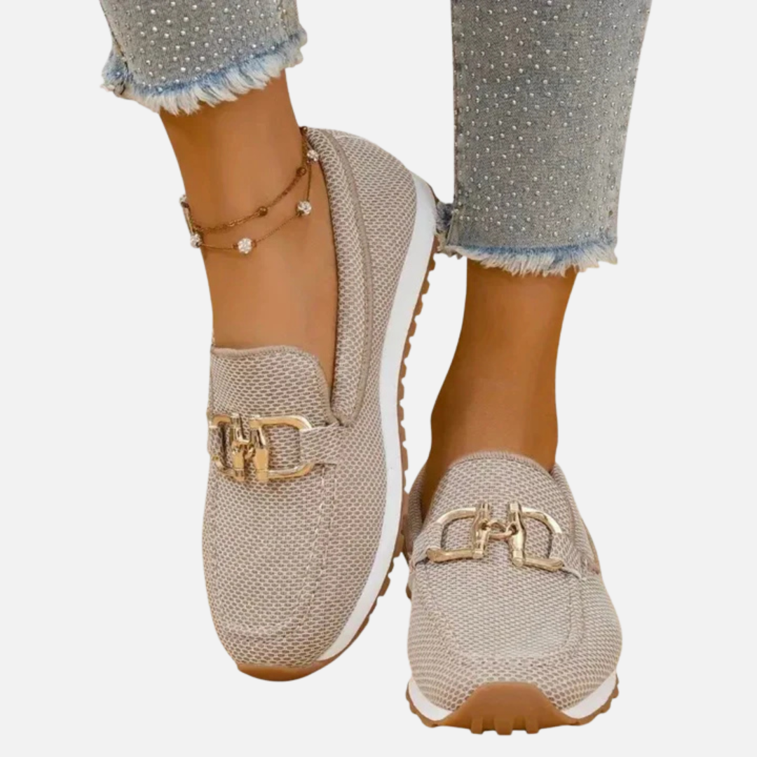 Women's Mesh Buckle Loafers