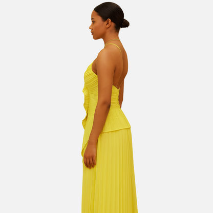 Pleated Maxi Dress Sleeveless