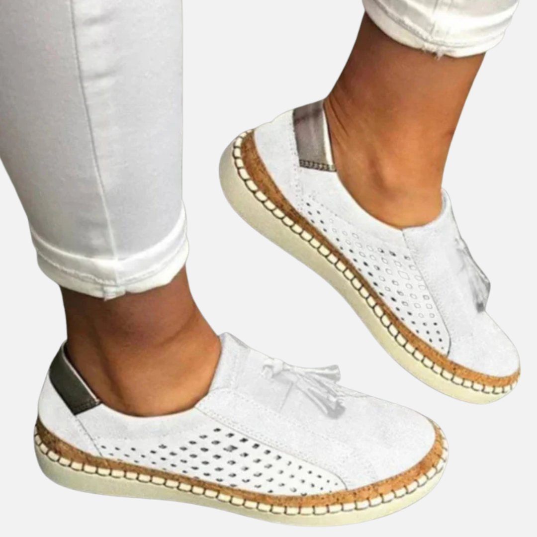 Women's Slip-On Shoes – Breathable Perforated Espadrille Flat Sneakers