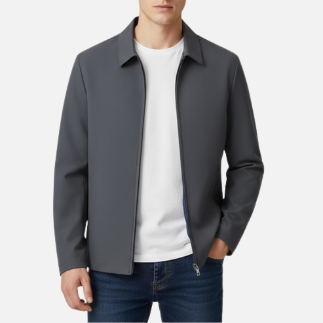 Men's Casual Bomber Jacket Zip Up