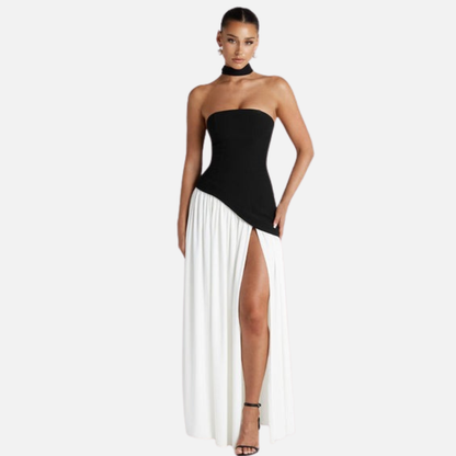Women’s Strapless Chiffon Maxi Dress