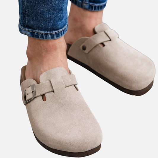 Men's Cushioned Suede Buckle Sandals