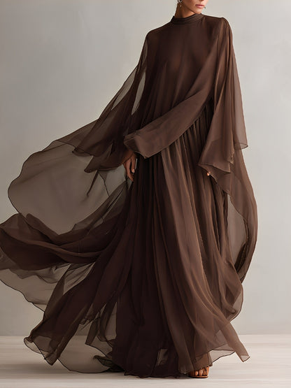 Women's Brown Chiffon Dress – ModClo