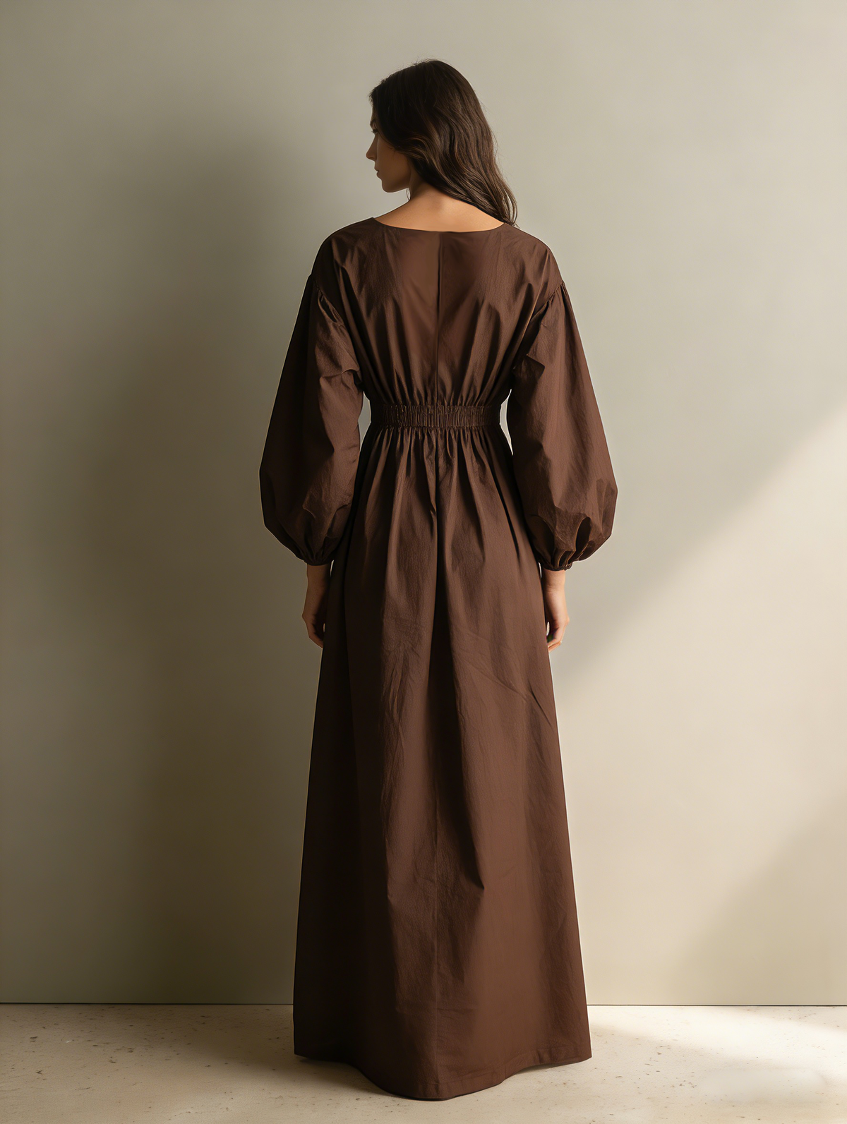 Women's Brown Linen Maxi Dress – ModClo