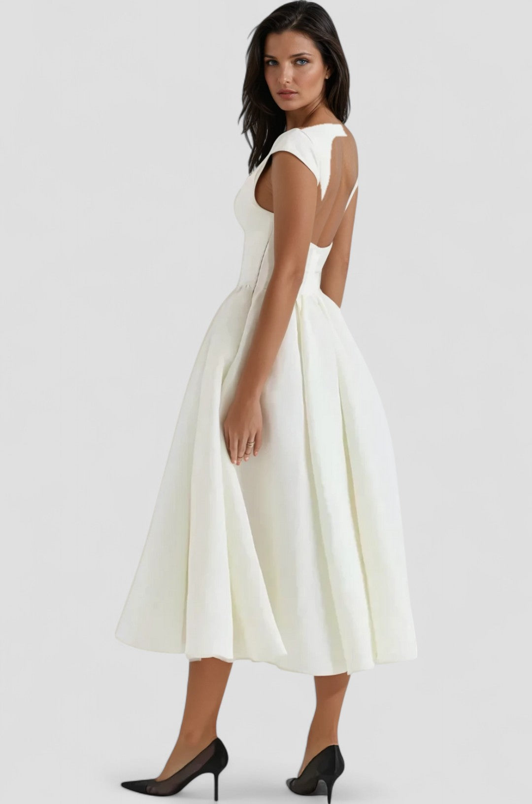 Pleated Sleeveless Midi Dress for Summer Occasions