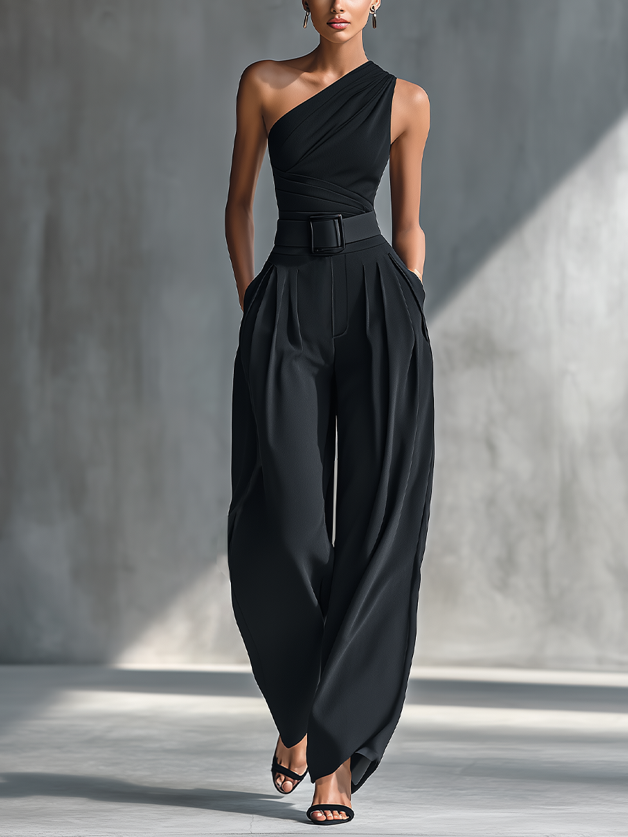 Women's Black Knit Wide-Leg Trousers – ModClo