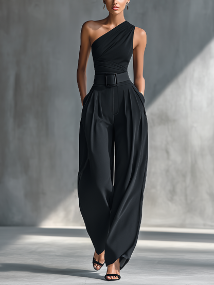 Women's Black Knit Wide-Leg Trousers – ModClo