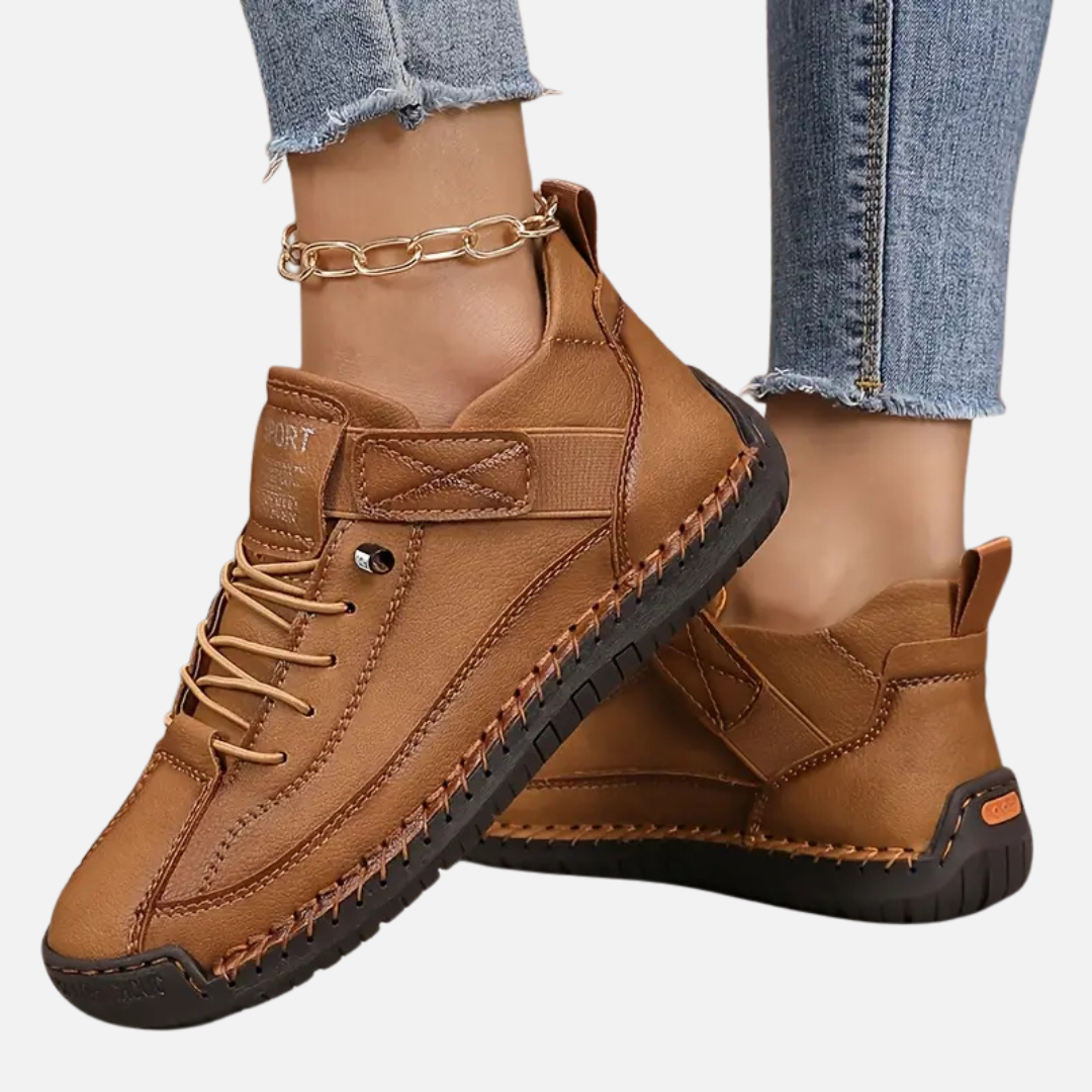 Women's Leather Ankle Walking Shoes