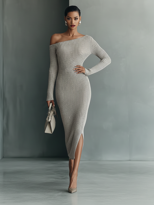 Women's Grey Knit Dress – ModClo
