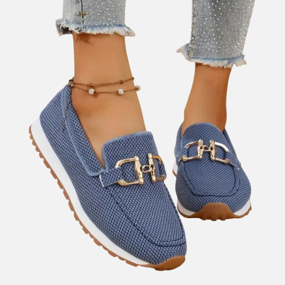 Women's Mesh Buckle Loafers