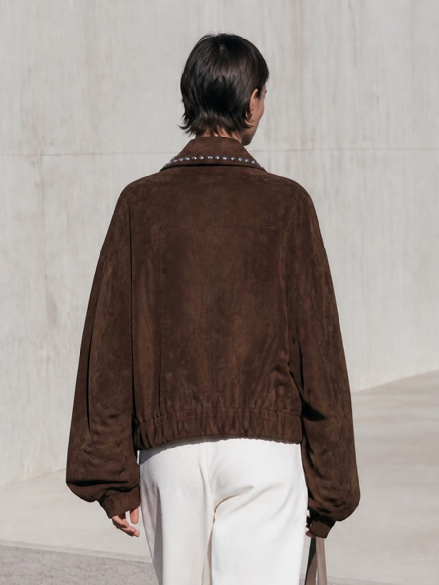 Women's Brown Balloon Sleeve Jacket – ModClo