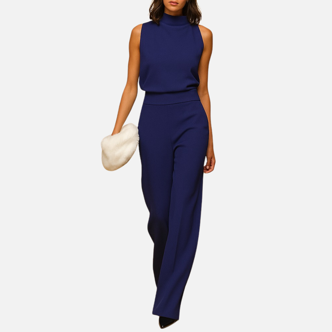 Women's Sleeveless Elegant Jumpsuit | High Neck