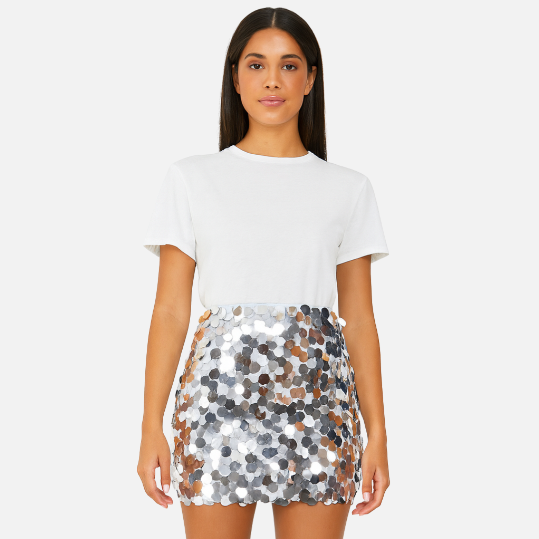 Women’s Sequin Mini Skirt - Sparkly Party Skirt