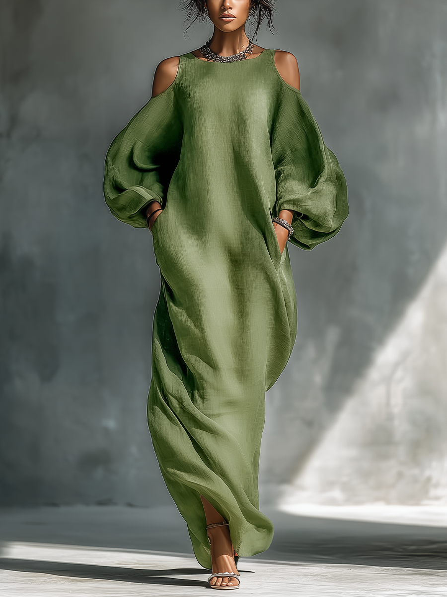 Women's Green Oversized Maxi Dress – ModClo