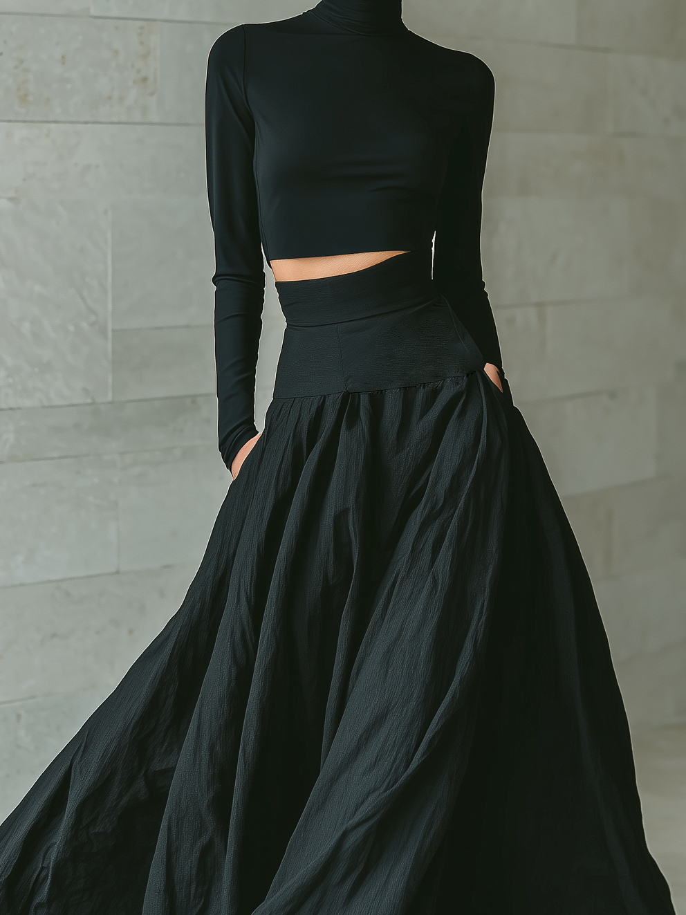 Women's Black Turtleneck Skirt – ModClo