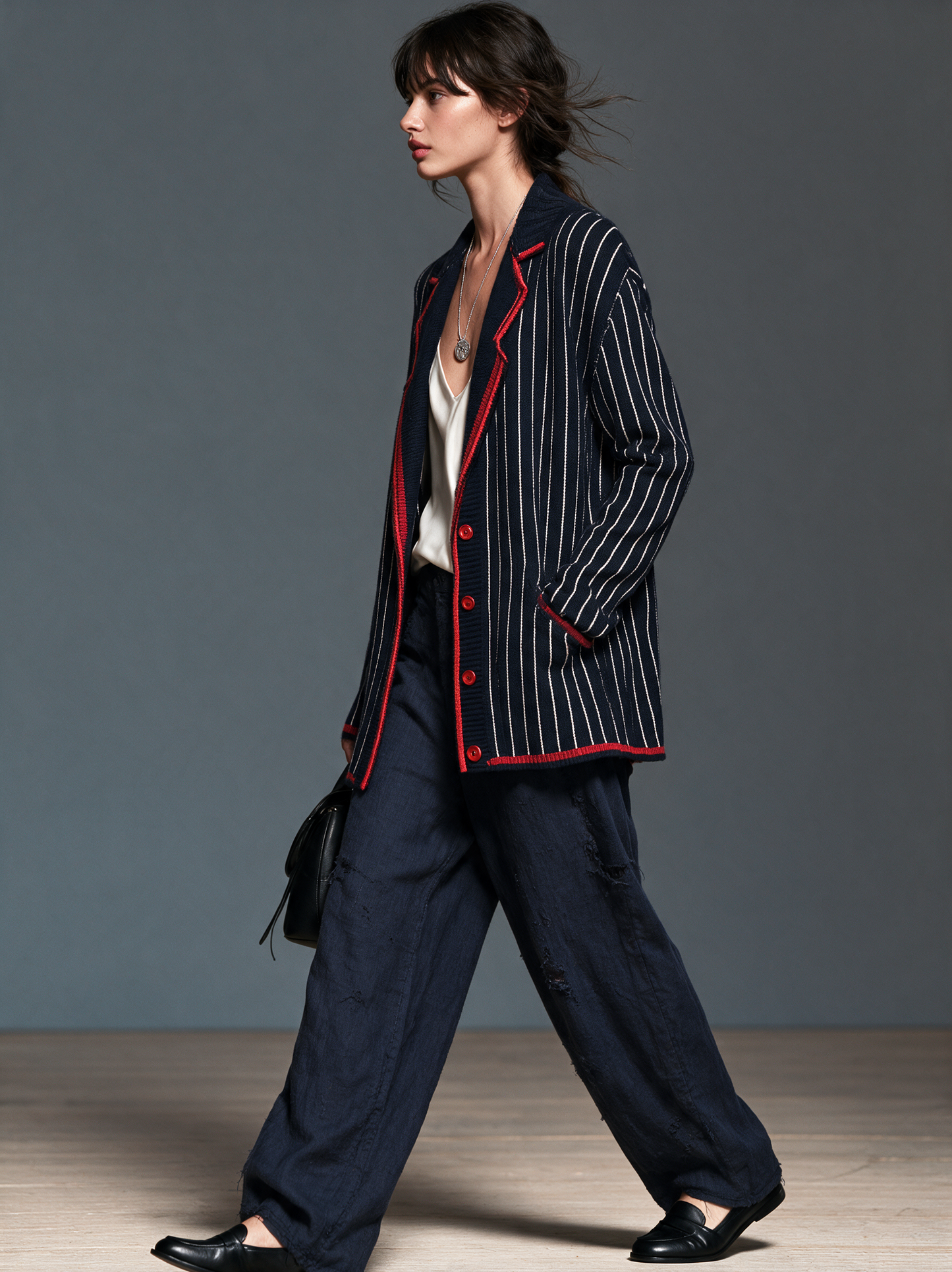 Women's Red Striped Vintage Cardigan – ModClo