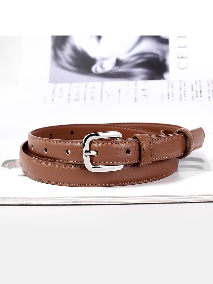 Women's Leather Square Buckle Belt – ModClo