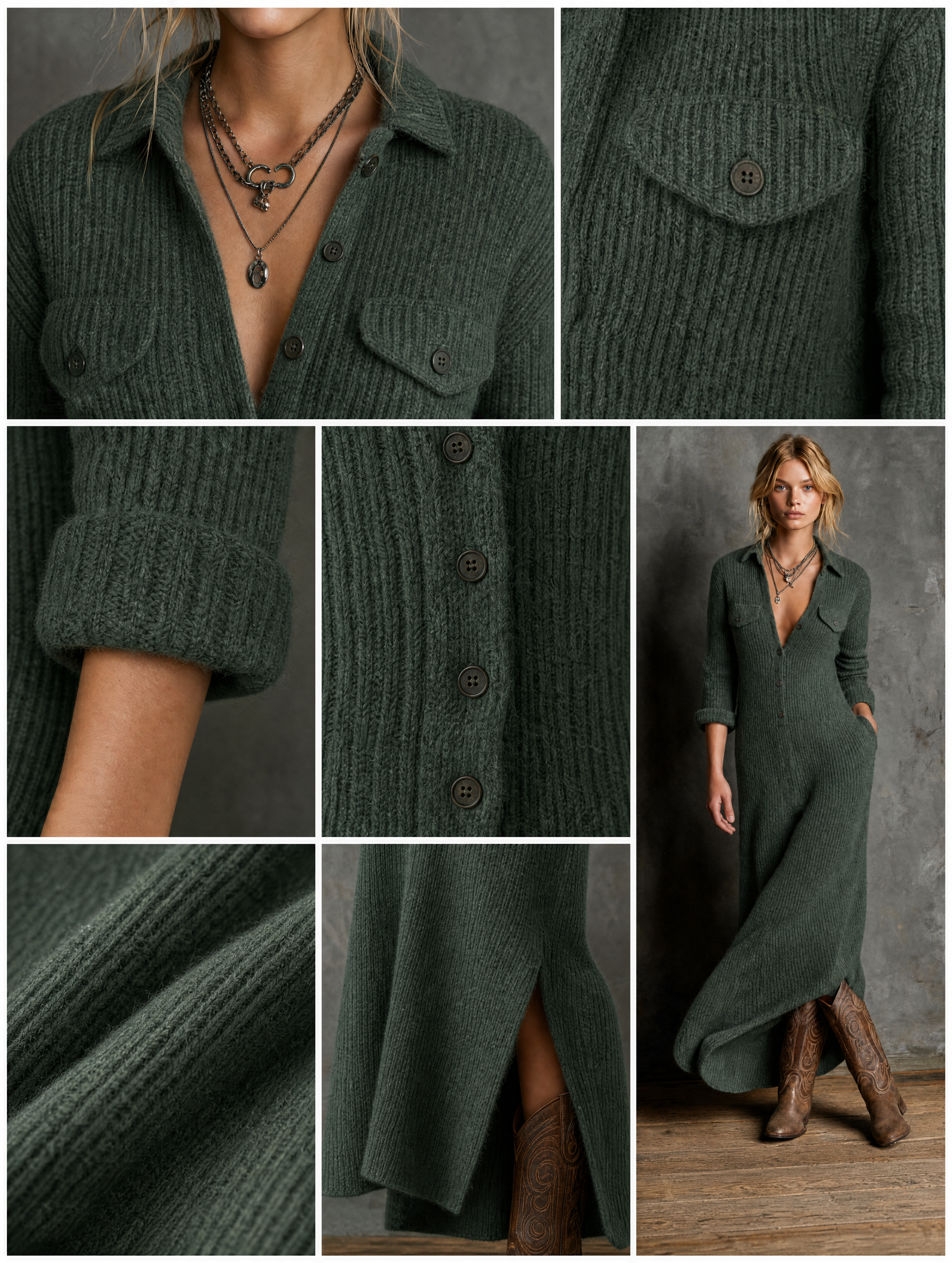 Women's Vintage Button Front Sweater Dress – ModClo