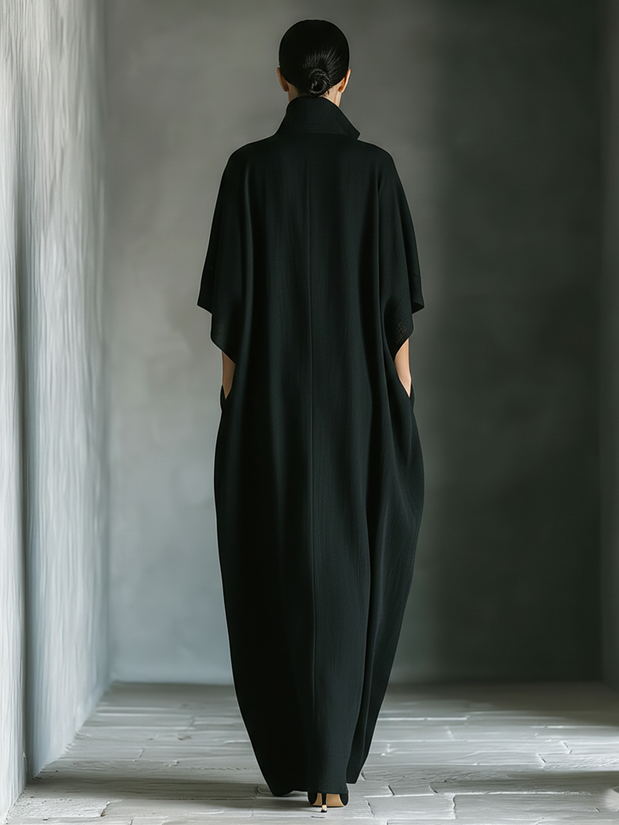 Women's Black Cotton Oversized Maxi Dress – ModClo