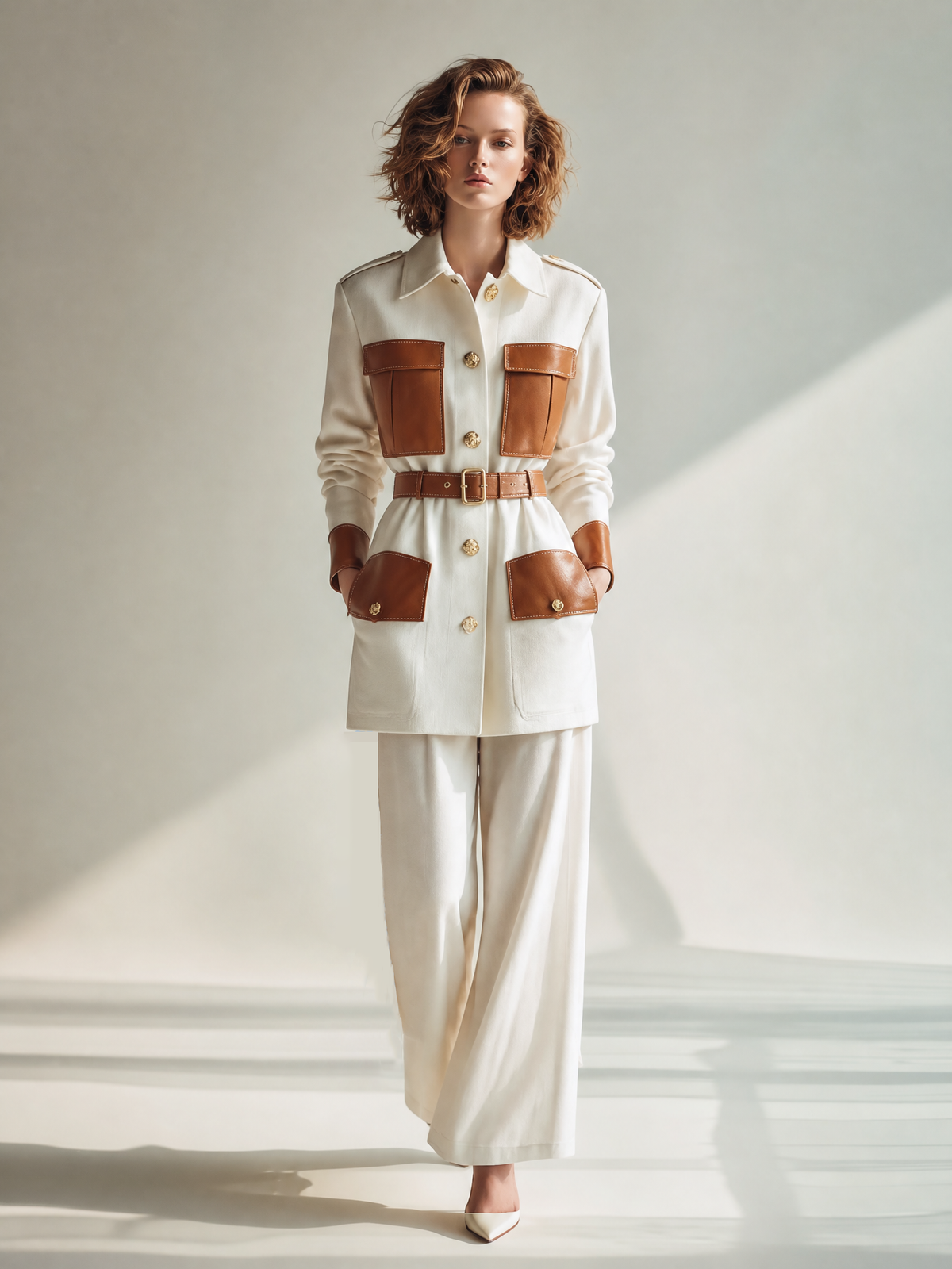 Women's Leather Long Sleeve Belted Vintage Jacket – ModClo